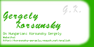 gergely korsunsky business card